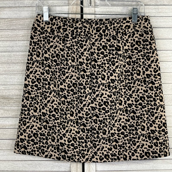 LOFT Cheetah Print A Line Mini Skirt-4 - Picture 2 of 2